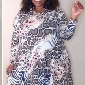 Animal print swing dress